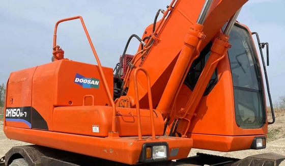 Escavatore a ruote usato DOOSAN DX140W-7 con vernice originale e motore Cummins 112kW
