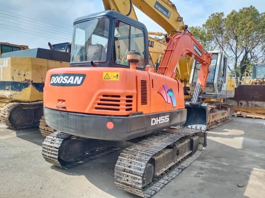 5Escavatore a scarico Doosan DH55 da 5 tonnellate con motore coreano originale e 0-2000 ore di lavoro