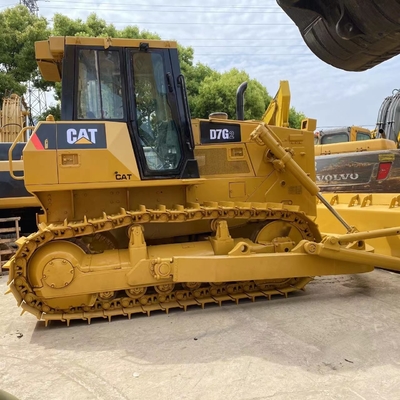 Bulldozer giallo usato Caterpillar D7G2 con altra capacità di secchio in promozione