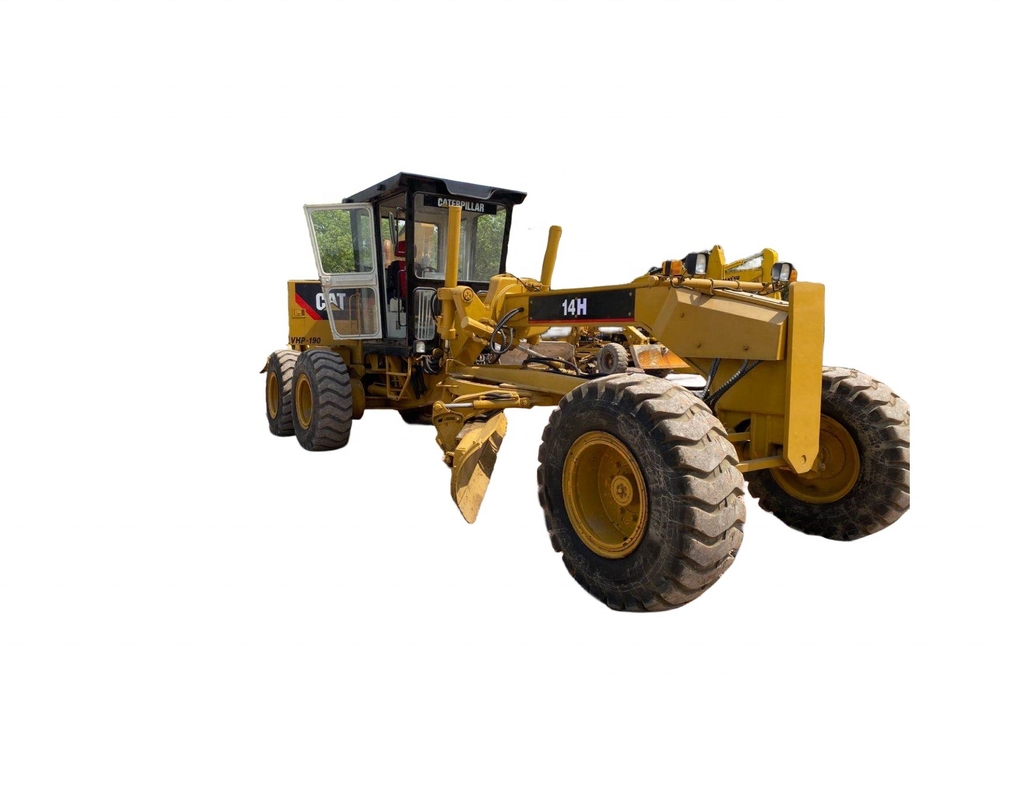 Giappone Originale usato Caterpillar 14H Motor Grader con pneumatici stradali e caricatore anteriore in Giappone