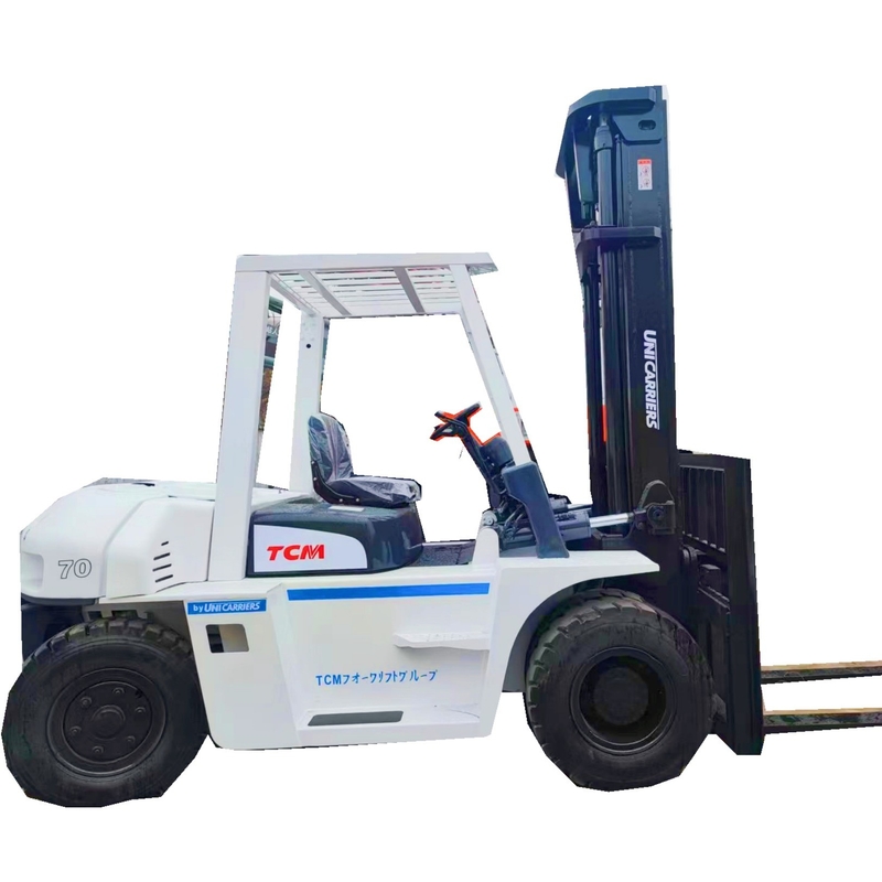 2019 Usato TCM 7 tonnellate carrello elevatore in buone condizioni Giappone fatto Bianco carrello elevatore di seconda mano