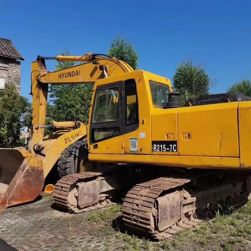 92KW Hyundai R215-7C Escavatore Crawler di seconda mano idraulico 215-7 Digger Originale Corea